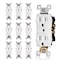 Faith Duplex Straight Blade Receptacle, 5-15R, 15 A, 125V AC, 2 Pole, 3 Wire, Flush Mount, Grounded SSRE2TR-WH-10 - alternate 1